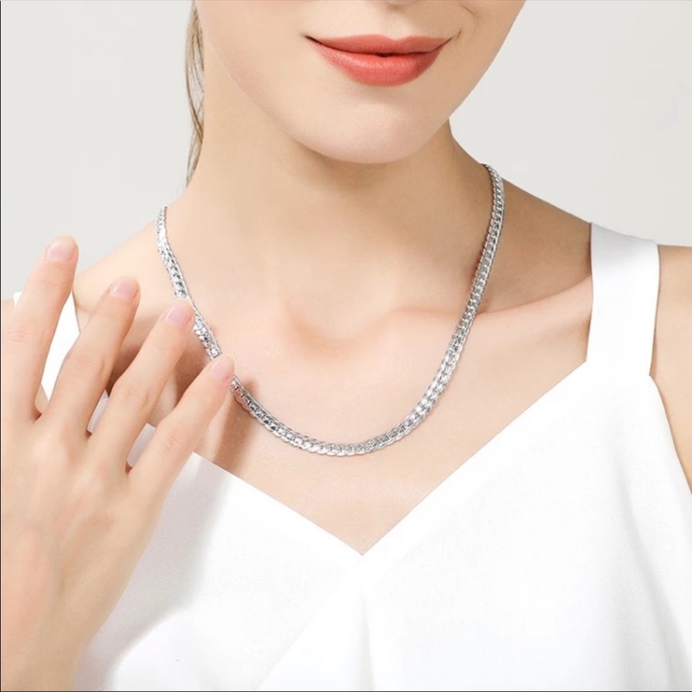 925 Sterling silver snake necklace - Picture 4 of 6